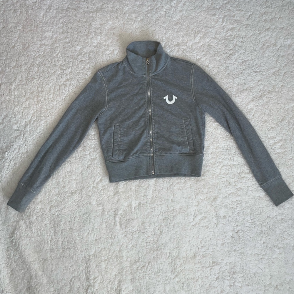 TRUE RELIGION cropped grey jacket